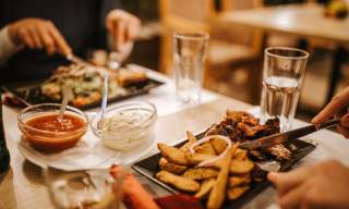 people eating dinner
