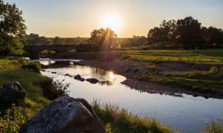 sunset over river otter