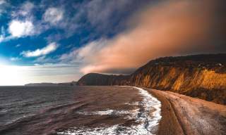 Red cliffs of Sidmouth Beach