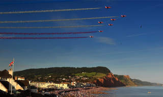 red arrows over Sidmouth