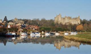 Arundel in West Sussex with Arundel Castle in the background