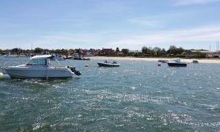 A view of boats on the water at Itchenor on Chichester Harbour