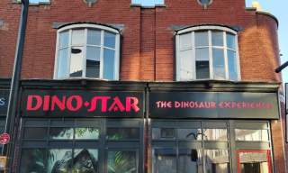 Dinostar The Dinosaur Experience shopfront on Humber Street, Fruit Market, Hull