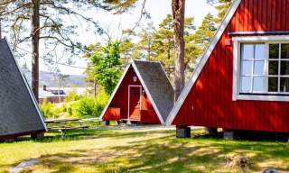 Bilde av hyttene på Fredriksten camping