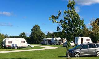Campingvogner på Olberg Camping
