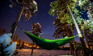 Hengekøye vinter Haldenkanalen