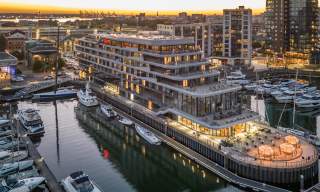 Sunset over Ocean Village and Harbour Hotel