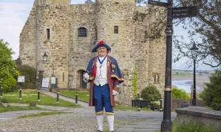 rye castle with the town crier