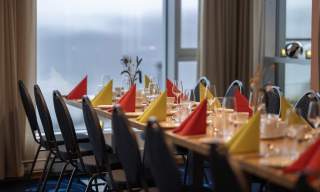 Dekket bord på Utsikten Hotell Kvinesdal