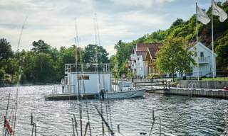 Flytende badstue på Farsund Resort