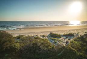 Sea Island Beach At Sunset