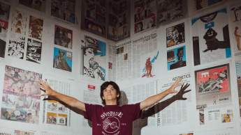 newspaper wall