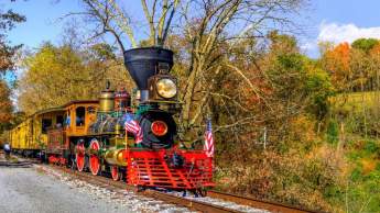 steam engine in fall