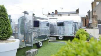 A 2 silver airstreams on a roof - Credit Brooks Guesthouse