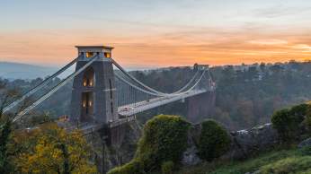 A view of the Clifton Suspension Bridge in West Bristol, looking towards the Abbots Leigh area - credit Jim Cossey