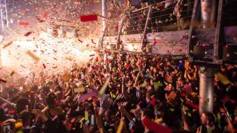 Audience inside Bristol's Lakota nightclub with confetti raining down - credit Lakota Bristol