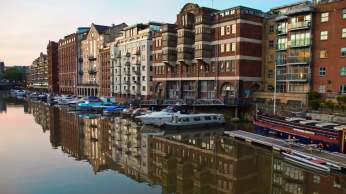 A view of Welsh Back overlooking the River Avon in the Redcliffe area of Bristol