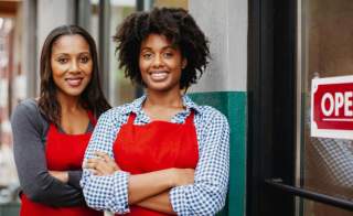 African American women outside a store