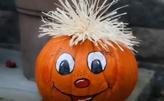 Pumpkin Painting on the Patio