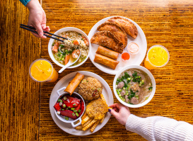 asian food shot from above