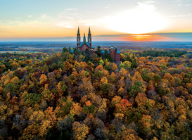 Bird's eye view of Holy Hill in Autumn