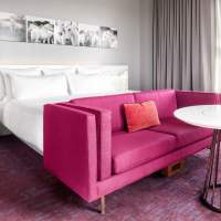 Hotel room at 21c Museum Hotel.