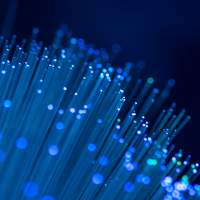 Close up of fiber optic cables