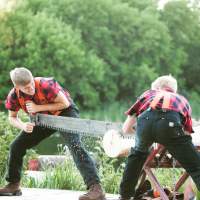 Facebook background - Sawing a Log