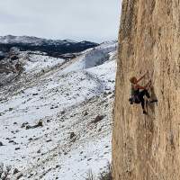 Sunny and 25: Outdoor Rock Climbing in a T-Shirt in Wyoming Winter