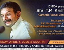 ICMCA presents T.M. Krishna - Visionary Carnatic Vocalist