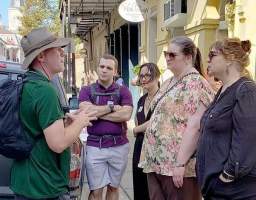 Enjoy a private tour of the French Quarter for up to 10 people. As you stroll with us, you'll learn about the fascinating beginnings of our city that shaped this world-famous neighborhood. Discover the must-see spots in the French Quarter and learn about the history of the "Vieux Carré.".Our local guides will enlighten you about the best bars, restaurants, and hidden gems to see on your visit here. We will guide you on tour from the mighty Mississippi River, to buildings older than our country, to present-day curious and unique locales. Understand why people become captivated with our city and keep coming back for more.