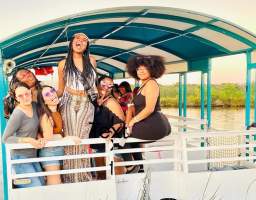 -Our Tour(15 mins away) vs Their Tour(1 hr) -Cheaper transportation via uber Boats have restrooms -Takes up less time of your day... Don't waste 2 hours in a shuttle van with 20 people. -Bring Your Own Beverage or buy one at the Marina concessions -Brand new Boats -See the "Levy" featured on Modern Day Marvels -Explore Bayou Bienvenue scenery for exotic wildlife like alligators, turtles and snakes -City Skyline view -Licensed Captains