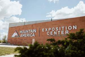 Mountain America Expo Center's Exterior Logo on the north end of the building