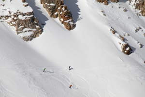 Skiers enjoy Ballroom’s stunning views and intermediate, sweeping trail.