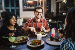 Friends dining at Pallet in Salt Lake
