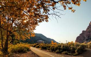 Fall views from the Coal Creek Trail in Cedar Canyon, Cedar City, Utah.