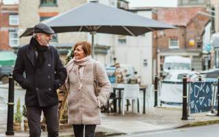 A couple walking through Pocklington