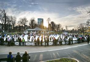 winter frogpond skating