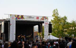 Performance on a stage at the Living Traditions Festival