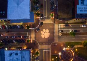 downtown Auburn birds eye view