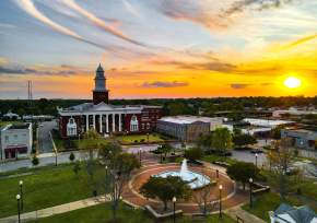 ariel shot of downtown Opelika