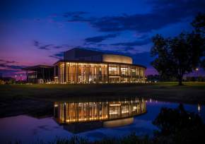 Gogue Performing Arts Center at Night