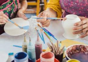 glazed paint pottery