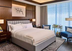 a bed at the Laurel Hotel and Spa