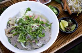 Bowl Of Beef And Vegetables At Pho at Pho Tay Ho in Salt Lake