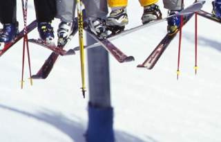 Skis on a chairlift