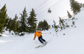 Alta’s Supreme Bowl off of the Supreme Lift allows expert skiers deep stashes of fresh snow to carve.