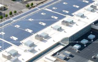 Salt Palace Convention Center Rooftop Solar Panel Array