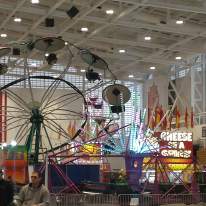Rides and people at the Winter Fair in the Expo Center