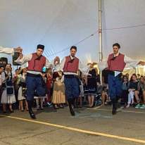 Men Dancing a Traditional Dance at GreekFest
